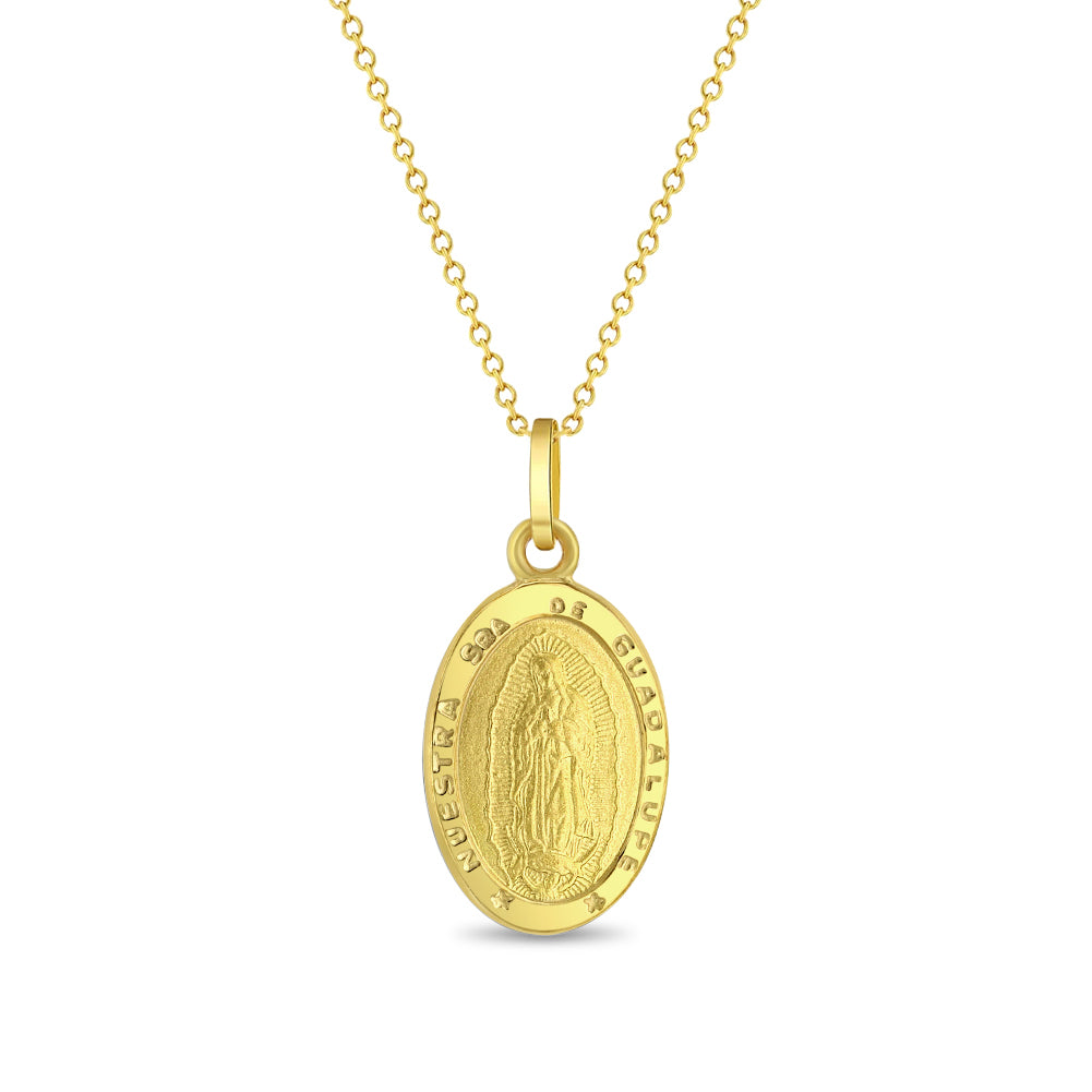 Our Lady of Guadalupe Toddler/Kids Necklace Religious - 14k Gold Over Sterling Silver