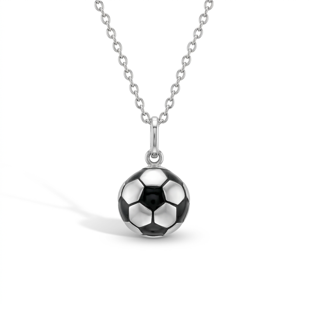 Soccer Ball Kids / Children's / Girls Pendant/Necklace - Sterling Silver