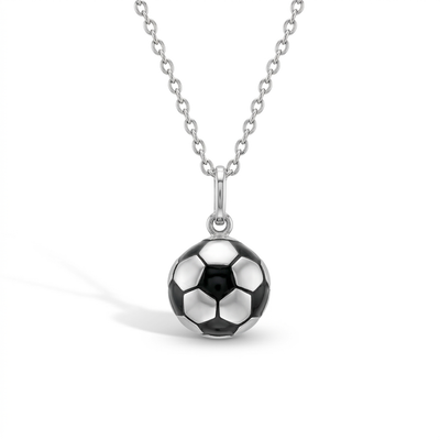 Soccer Ball Kids / Children's / Girls Pendant/Necklace - Sterling Silver