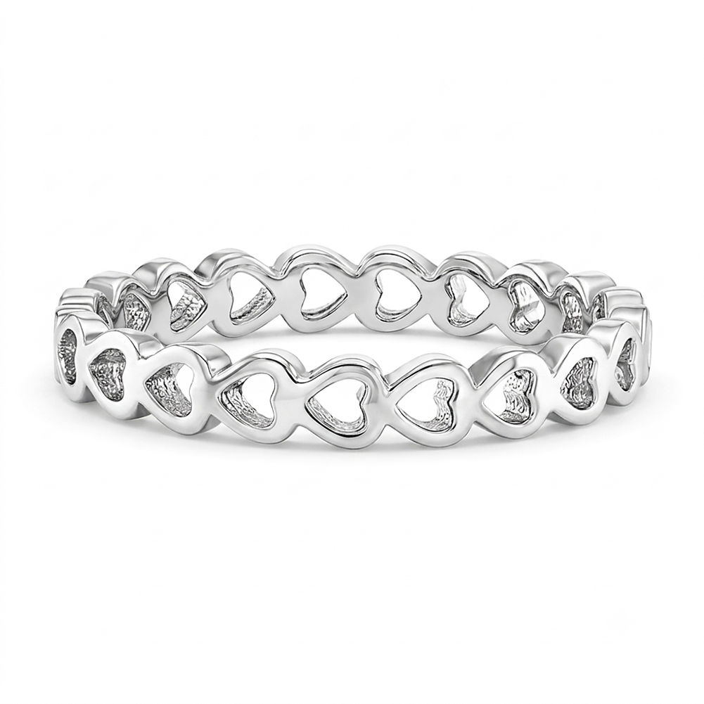 Band of Hearts Size 2-5 Baby / Toddler / Kids Ring - Sterling Silver