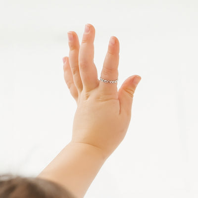 Band of Hearts Size 2-5 Baby / Toddler / Kids Ring - Sterling Silver