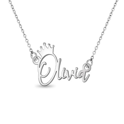 Princess Custom Name Kids / Children's Necklace - Sterling Silver