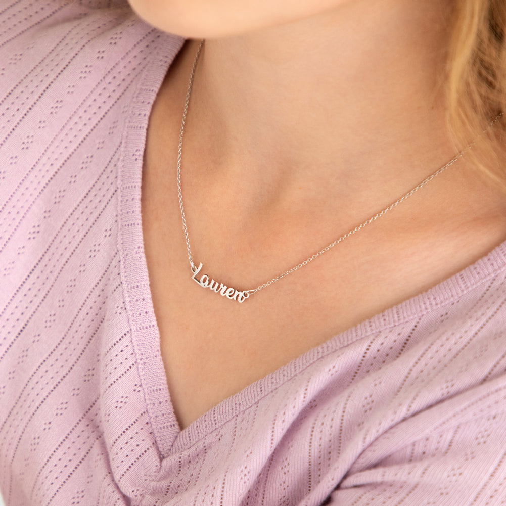 Bliss Custom Name Kids / Children's Necklace - Sterling Silver