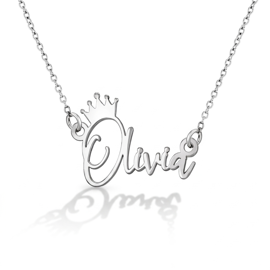 Princess Custom Name Kids / Children's Necklace - Sterling Silver