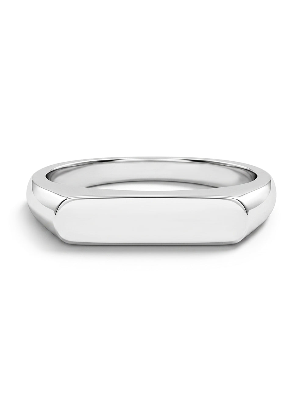 Thin Flat Signet Size 4-7 Kids / Teen Ring Engravable - Sterling Silver