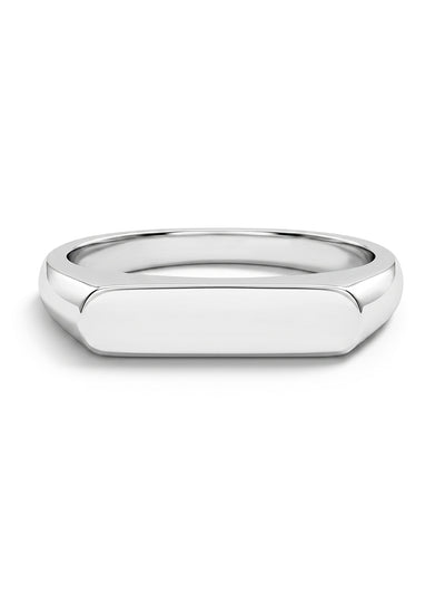 Thin Flat Signet Size 4-7 Kids / Teen Ring Engravable - Sterling Silver