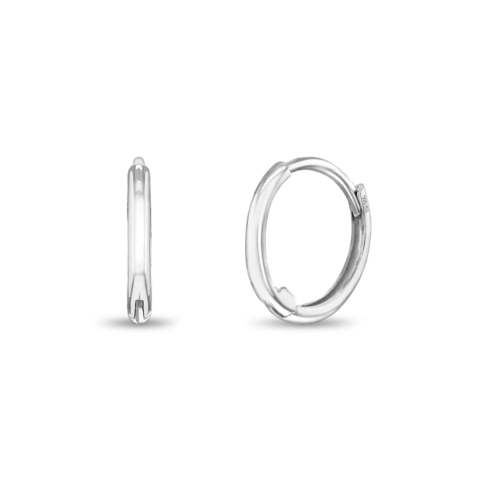 14k White Gold The Perfect Tiny Hoop 7mm Baby / Toddler / Kids Earrings Hoop