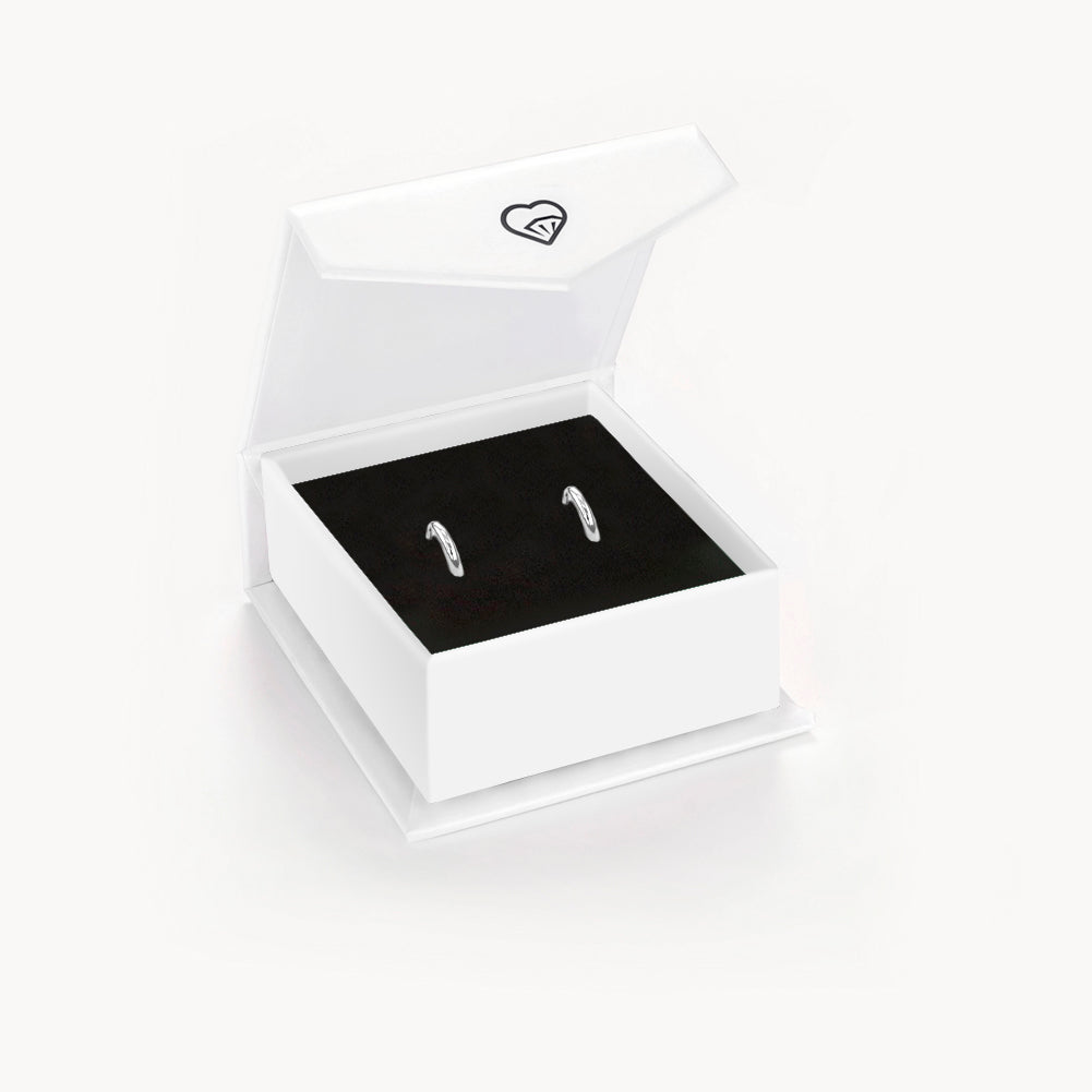 14k White Gold Mini Hoop 7mm Women's Earrings