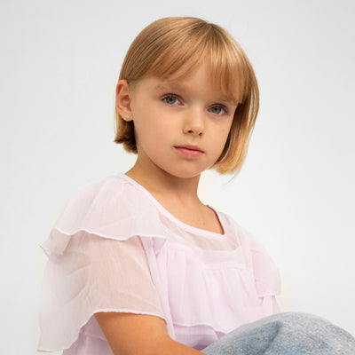 14k White & Yellow Gold Diamond Cut Butterfly Baby / Toddler / Kids Earrings Safety Screw Back