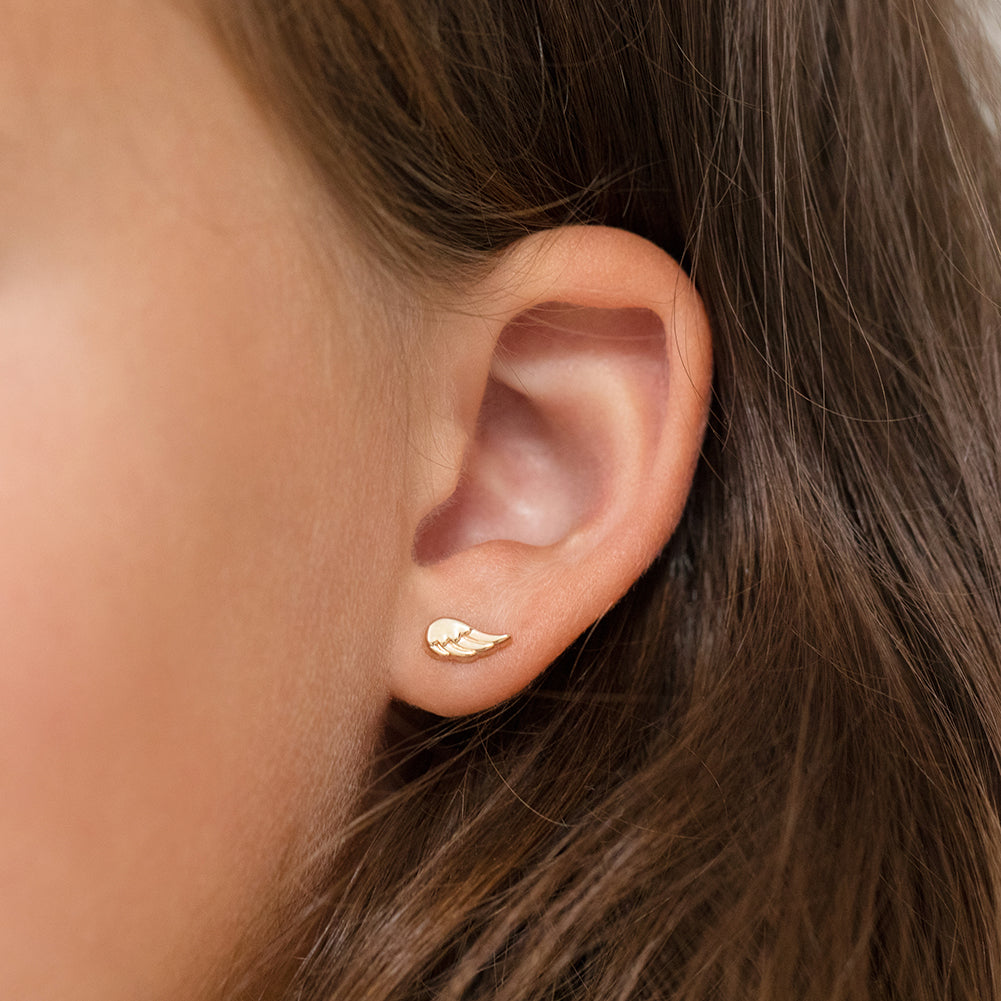 Girls' CZ Butterfly Screw Back 14k Gold Earrings - In Season Jewelry