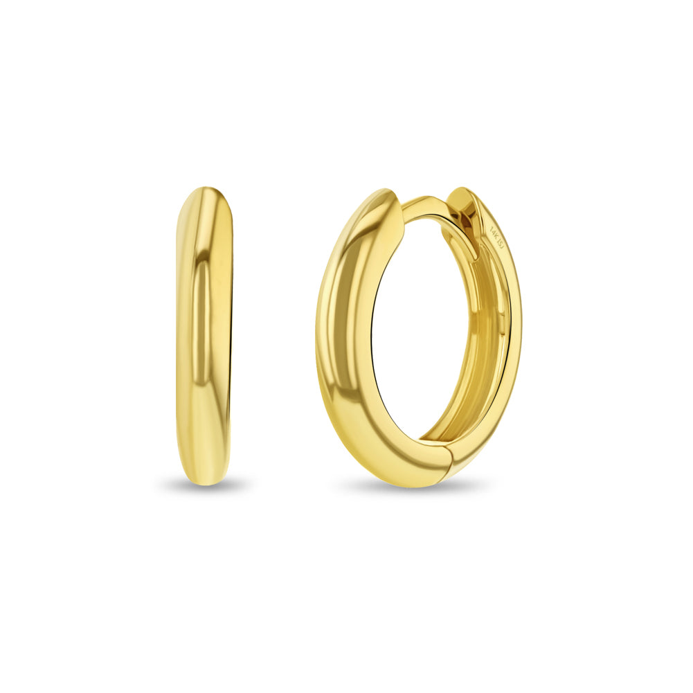 14k Gold Thick Polished 7mm Toddlers / Kids / Children's / Girls Earrings Hoop