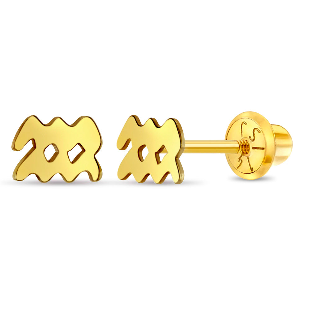 14k Gold Zodiac Sign Women's Earrings