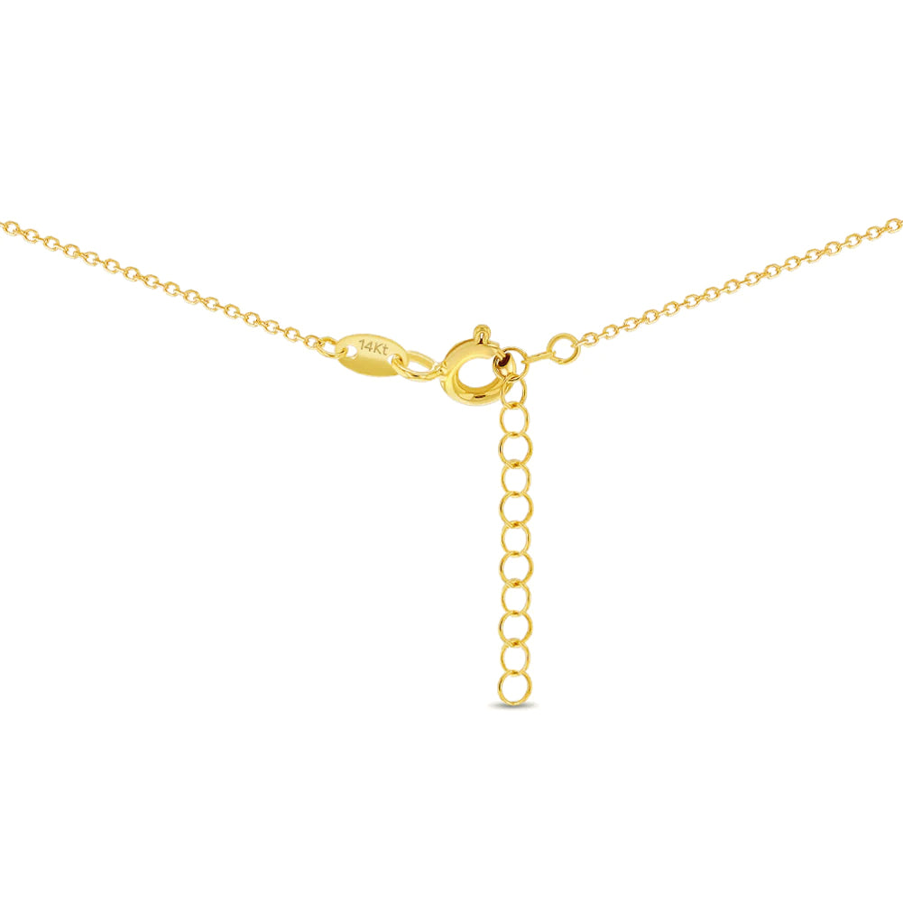 14k Gold Dainty CZ Cross 16