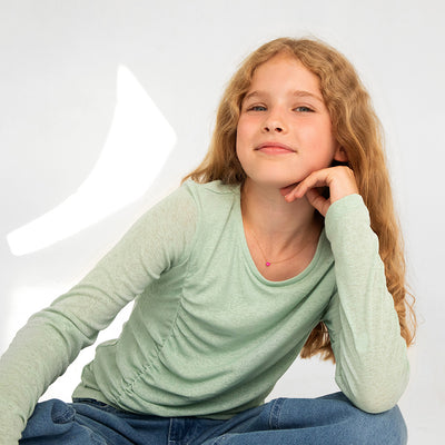 14k Gold Enamel Heart Clear CZ 14" Preteen / Teen Necklace Enamel