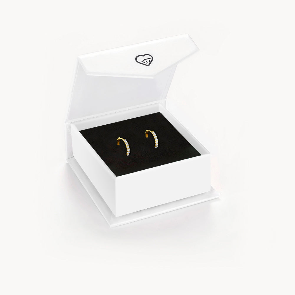 14k Gold Pave Classic Clear CZ Women's Earrings