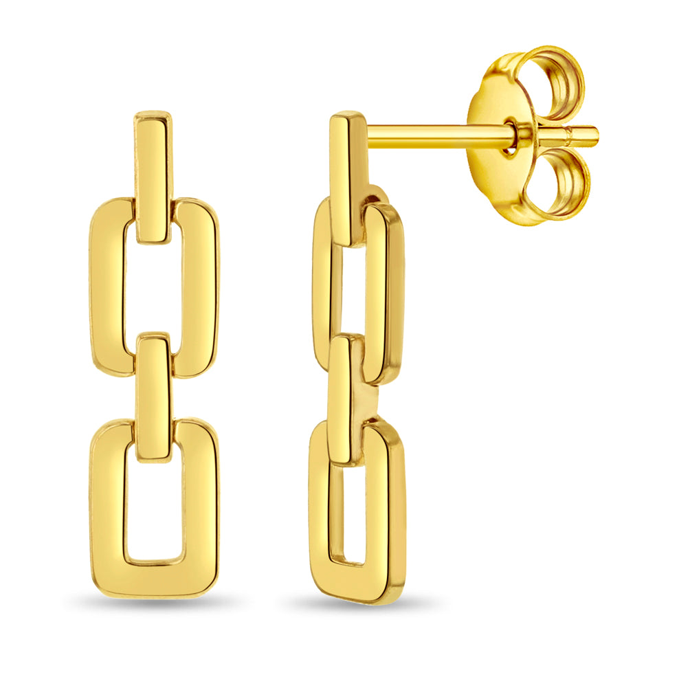 14k Gold Linked Chain Women's Earrings