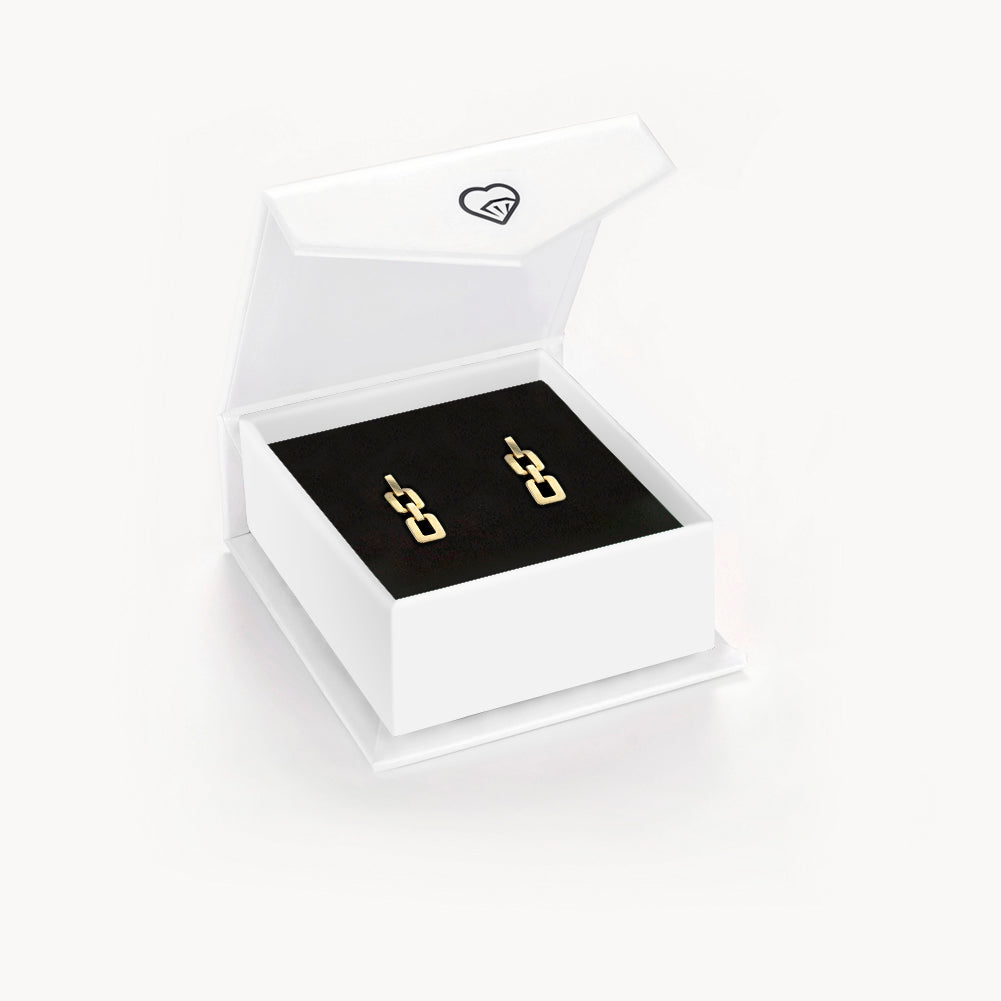 14k Gold Linked Chain Women's Earrings