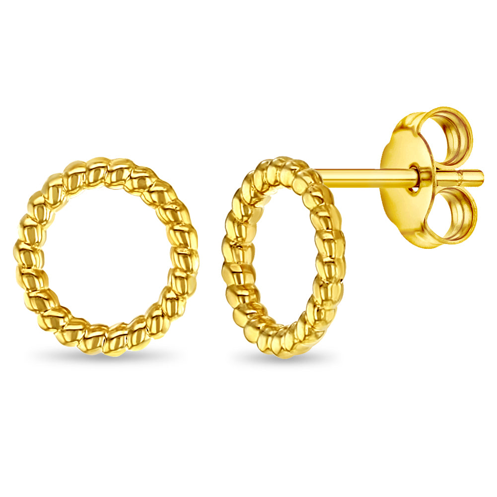 14k Gold Open Circle Women's Earrings