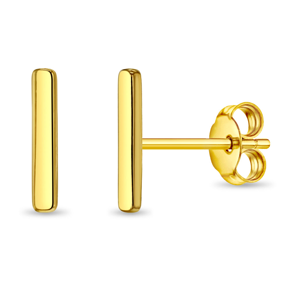 14k Gold Thin Bar Women's Earrings