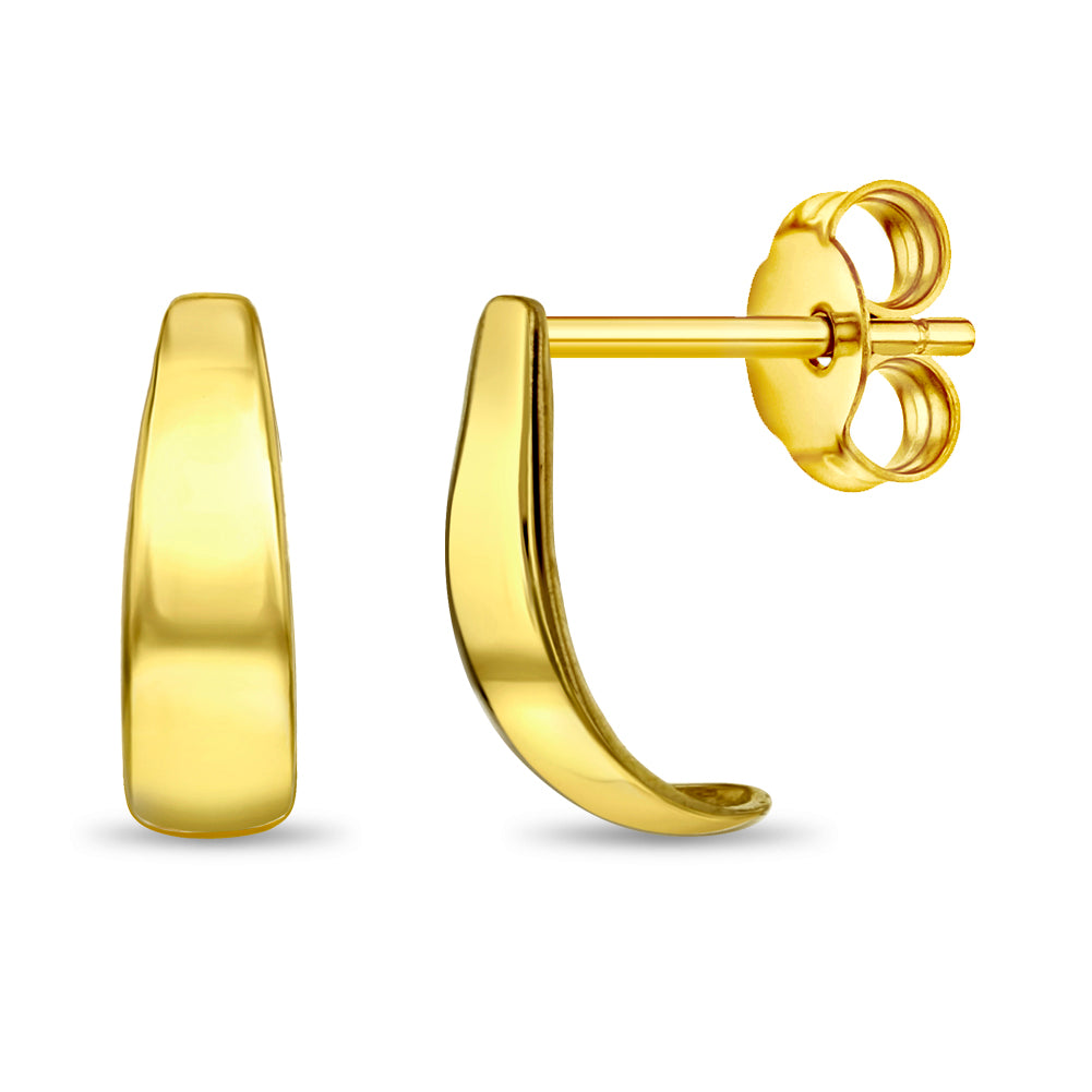 14k Gold Half Hoop Tear Drop Women's Earrings