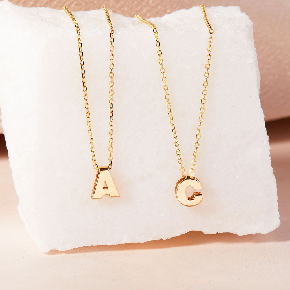 14k Gold Extra Small Letter Women's Pendant/Necklace
