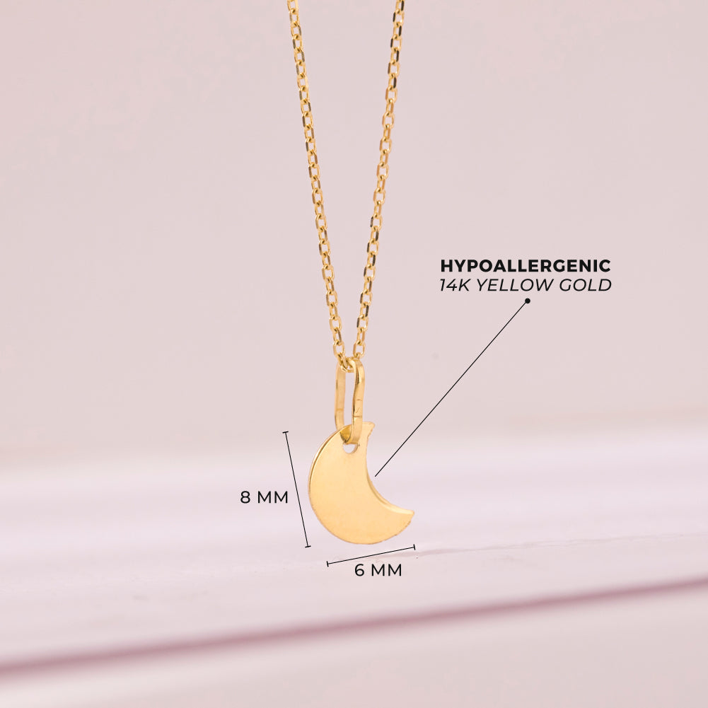 14k Gold Moon Women's Pendant/Necklace