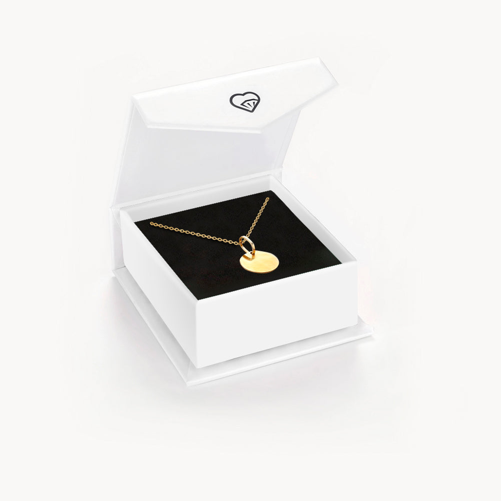 14k Gold Engraved Medal Women Pendant/Necklace