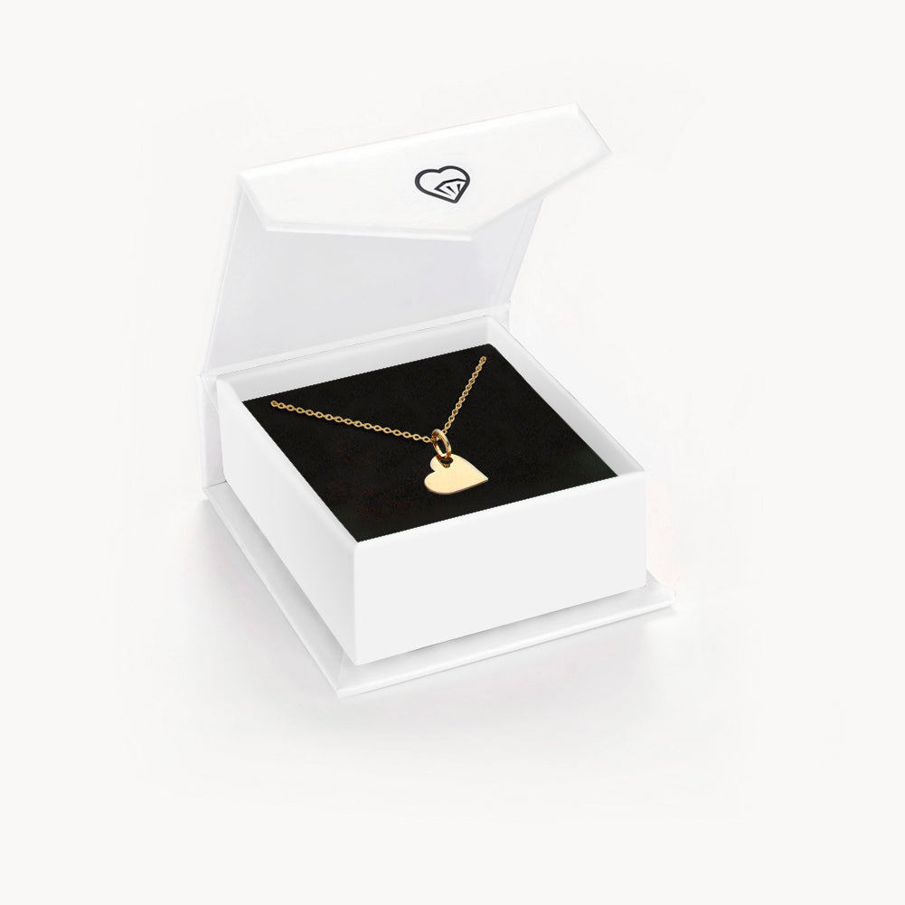14k Gold Engraved Tilted Heart Women's Pendant/Necklace