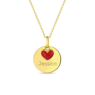 14k Gold Heart Charm Medal Women's Pendant/Necklace