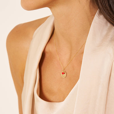 14k Gold Heart Charm Medal Women's Pendant/Necklace