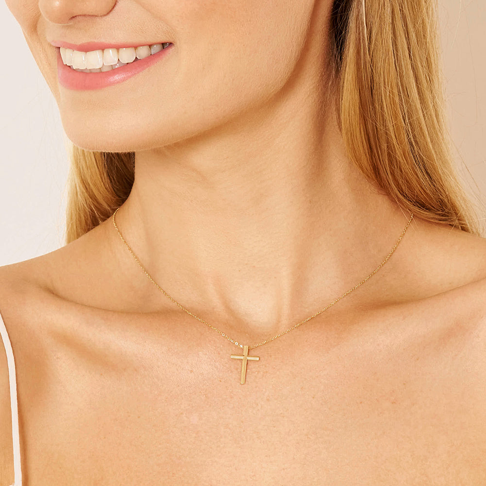 14k Gold Small Cross Women's Pendant/Necklace