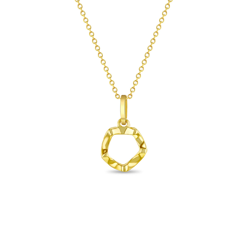 14k Gold Hammered Women's Pendant