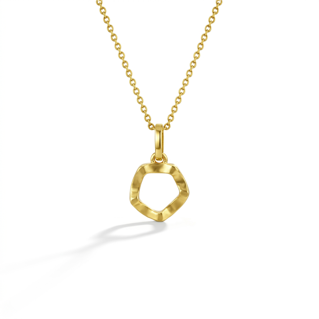 14k Gold Hammered Women's Pendant