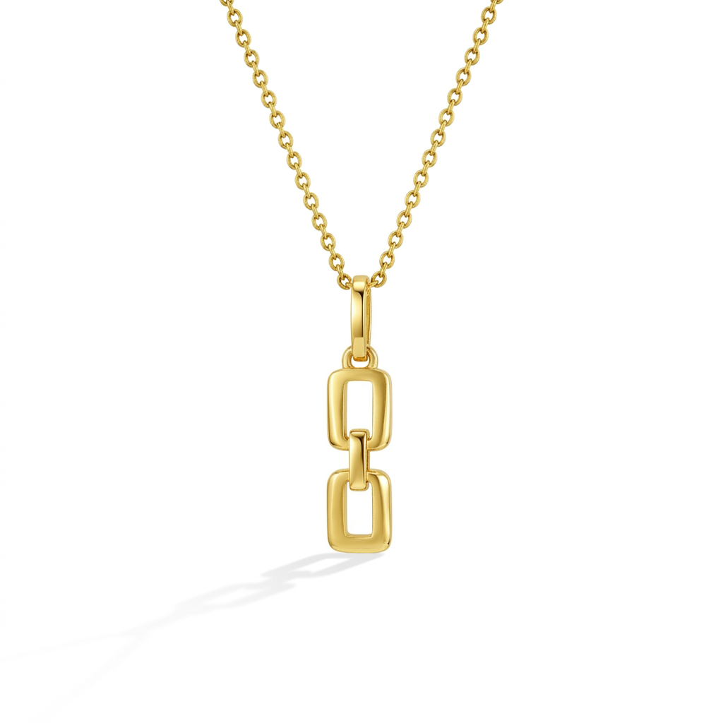 14k Gold Polished Linked Chain Women's Pendant