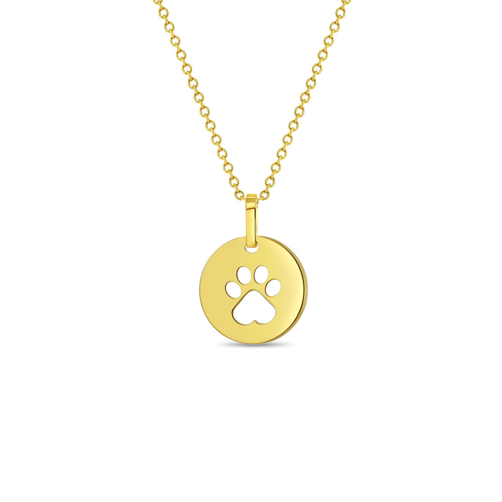 14k Gold Dog Paw Women's Pendant