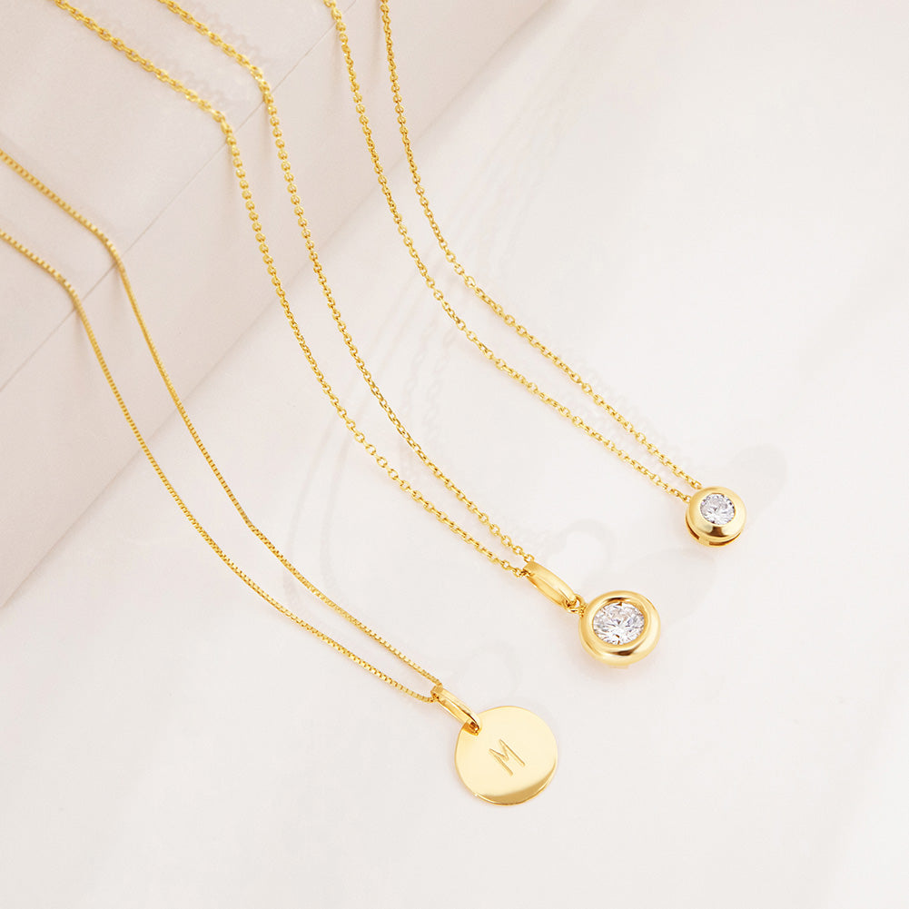 14k Gold Radiant Clear CZ Women's Pendant