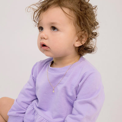 14k Gold Tiny CZ Encrusted Star Clear Kids / Children's / Girls for Charm Bracelet