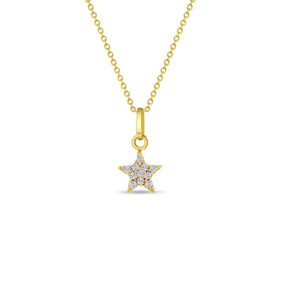 14k Gold Pave Star Women's Pendant/Necklace
