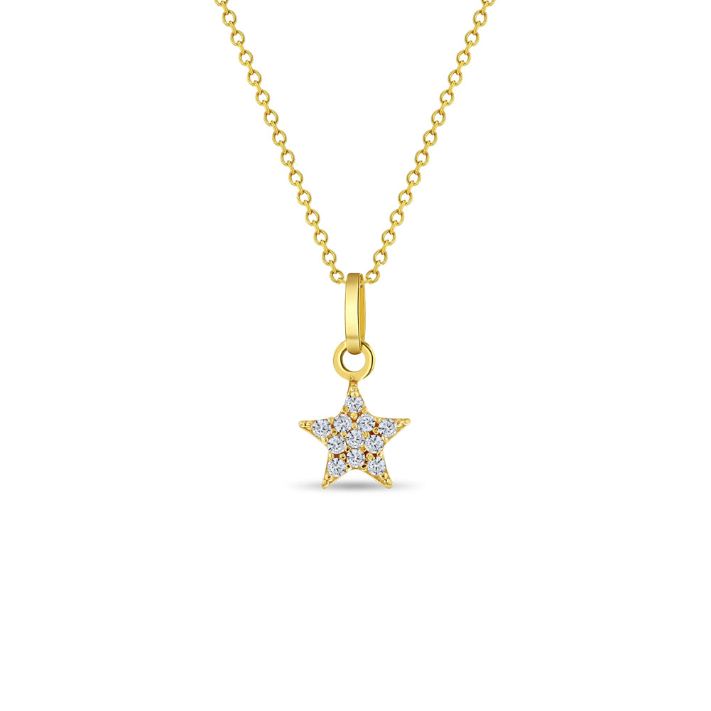 14k Gold Pave Star Women's Pendant