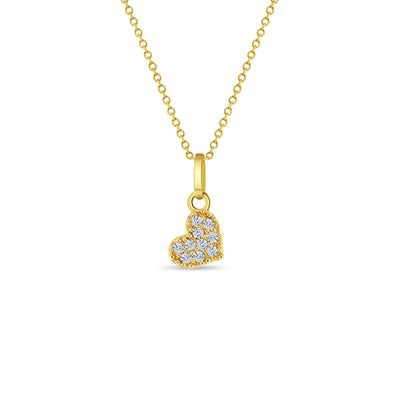 14k Gold Pave Heart Women's Pendant