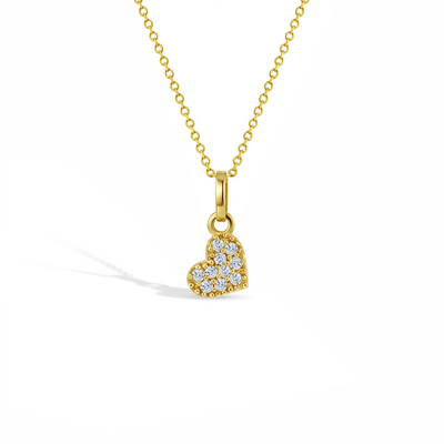 14k Gold Pave Heart Women's Pendant