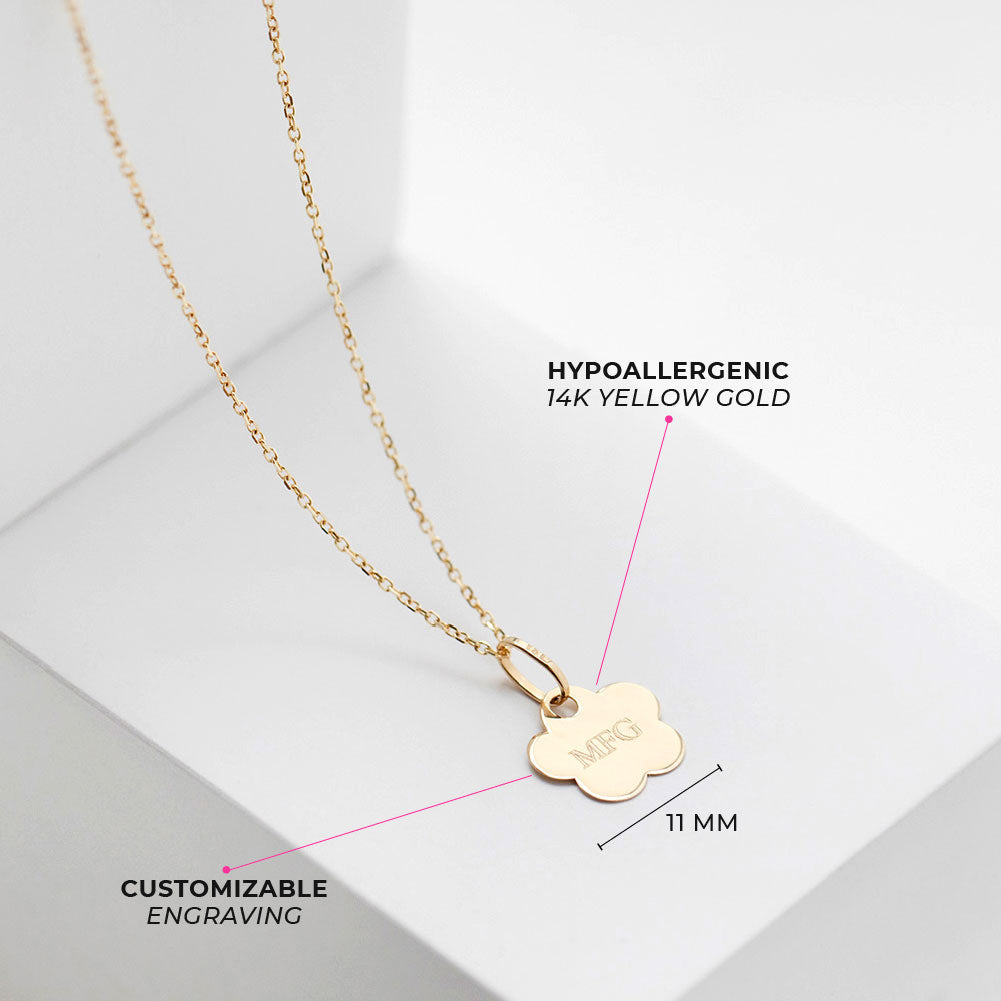 14k Gold Polished Flower Kids / Children's / Girls Pendant/Necklace