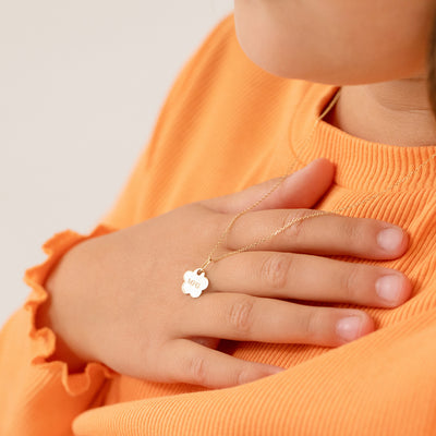 14k Gold Polished Flower Kids / Children's / Girls Pendant/Necklace