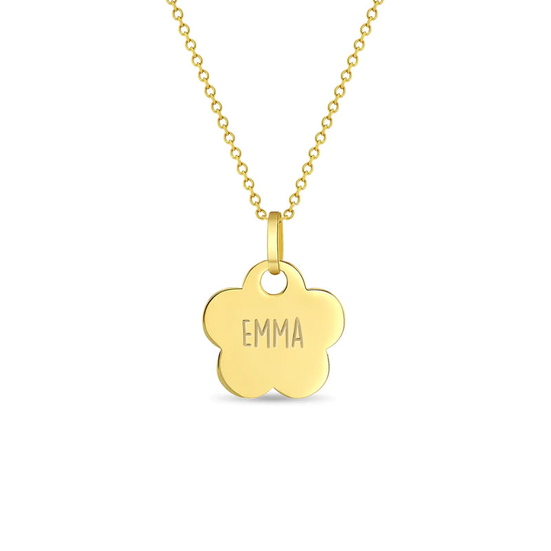14k Gold Polished Flower Kids / Children's / Girls Pendant/Necklace