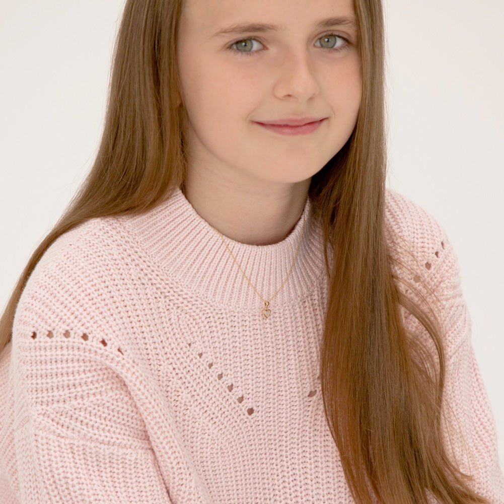 14k Gold Mother of Pearl Heart Charm