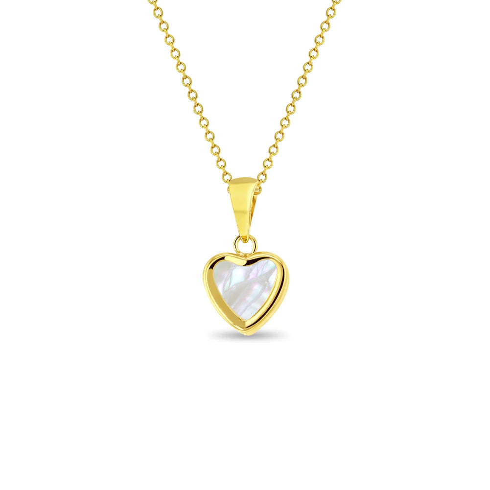 14k Gold Mother of Pearl Heart Women's Pendant