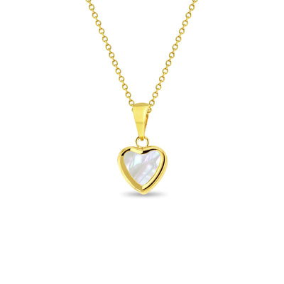 14k Gold Mother of Pearl Heart Women's Pendant