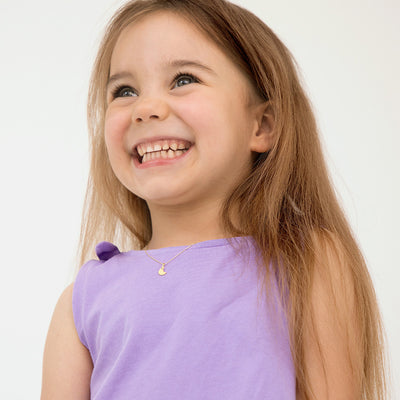 14k Gold Polished Moon Kids / Children's / Girls Pendant/Necklace