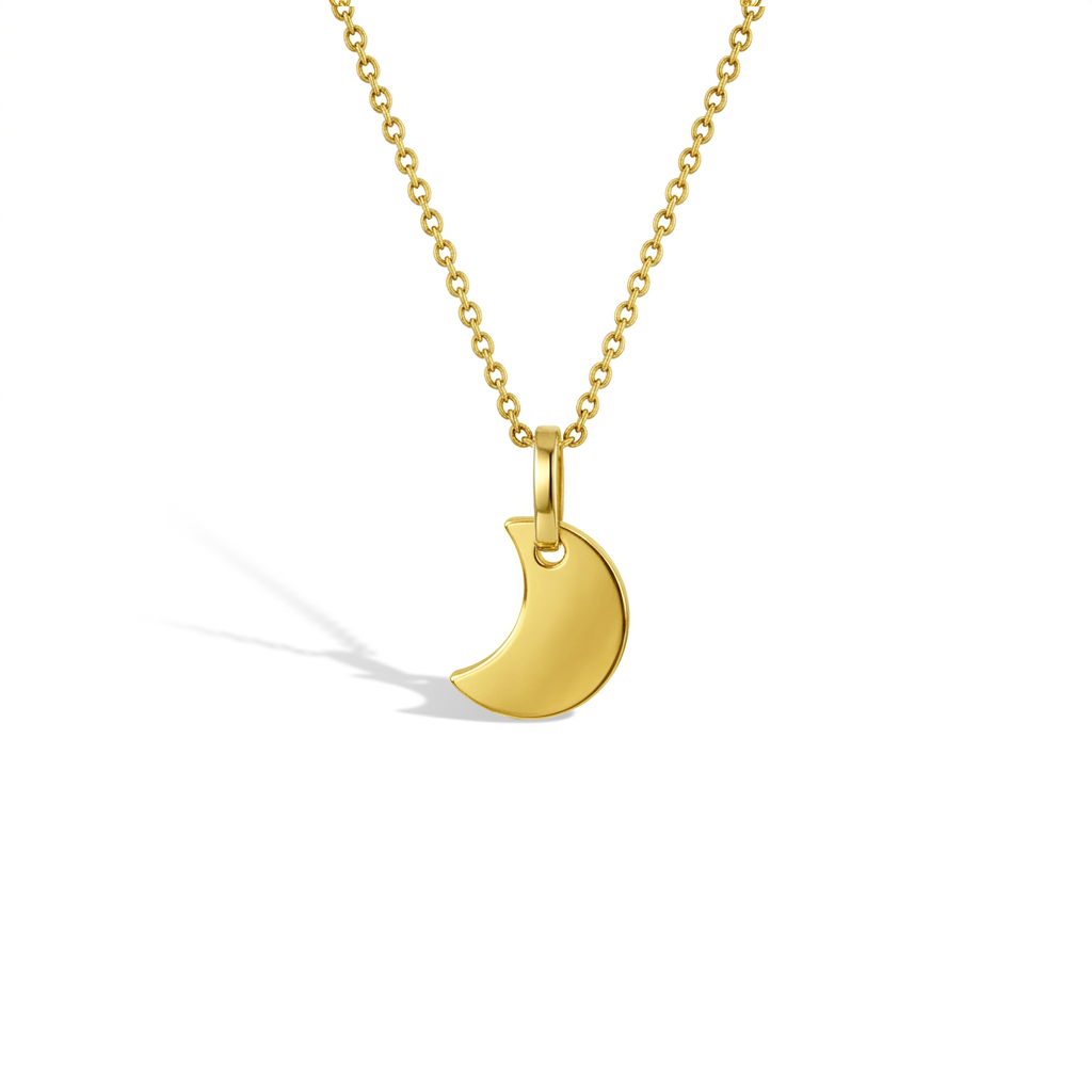 14k Gold Polished Moon Kids / Children's / Girls Pendant
