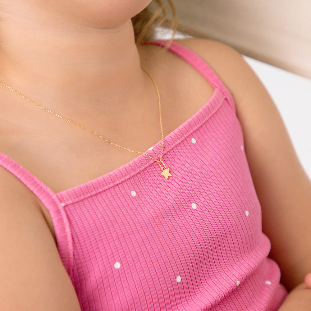 14k Gold Polished Star Kids / Children's / Girls Pendant/Necklace